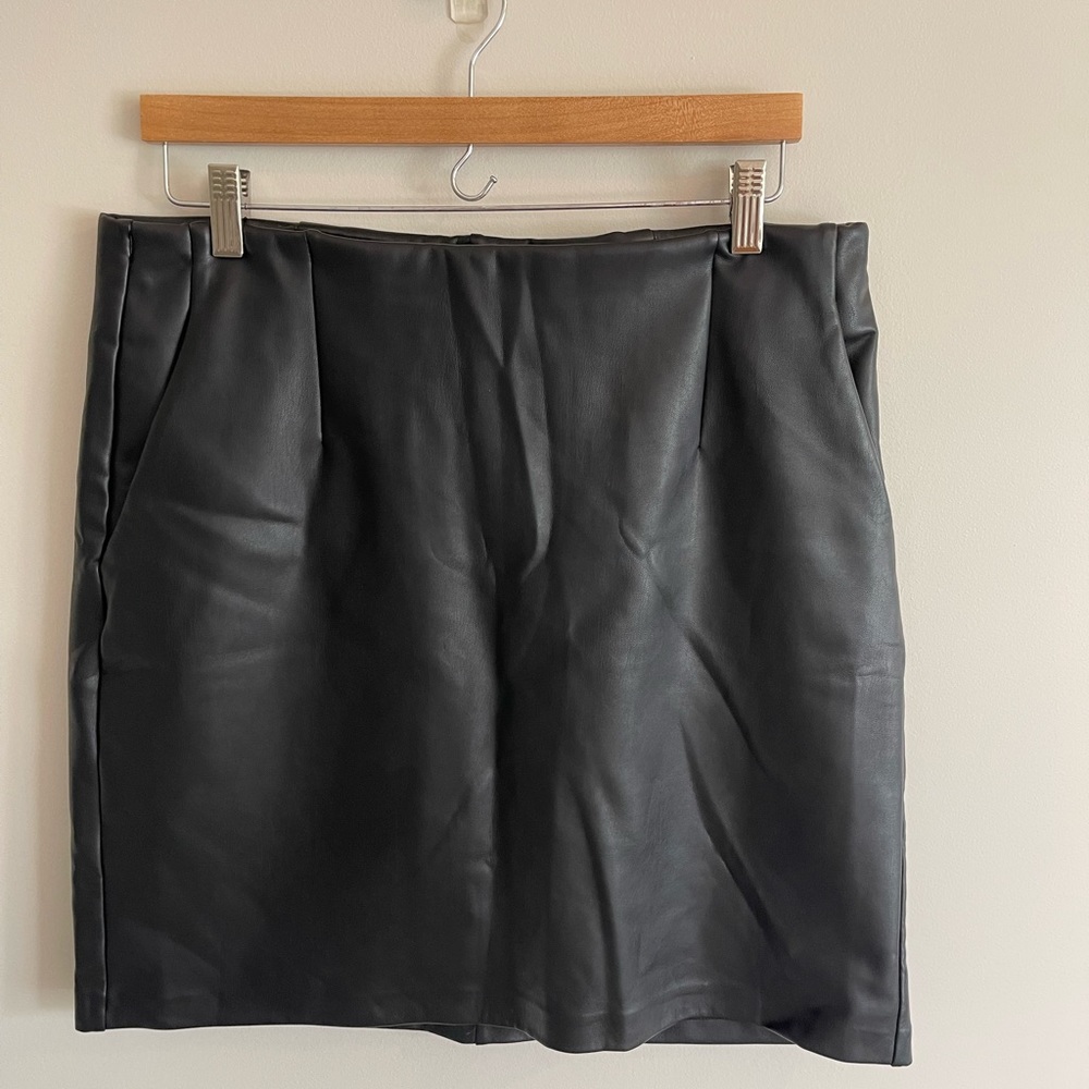 Faux Leather Mini Skirt